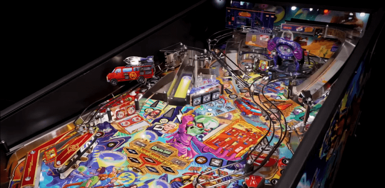 Photo of the pinball game Foo Fighters, photo courtesy of Stern.