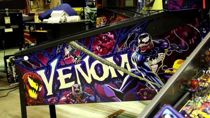 Side of the Venom pinball cabinet. 